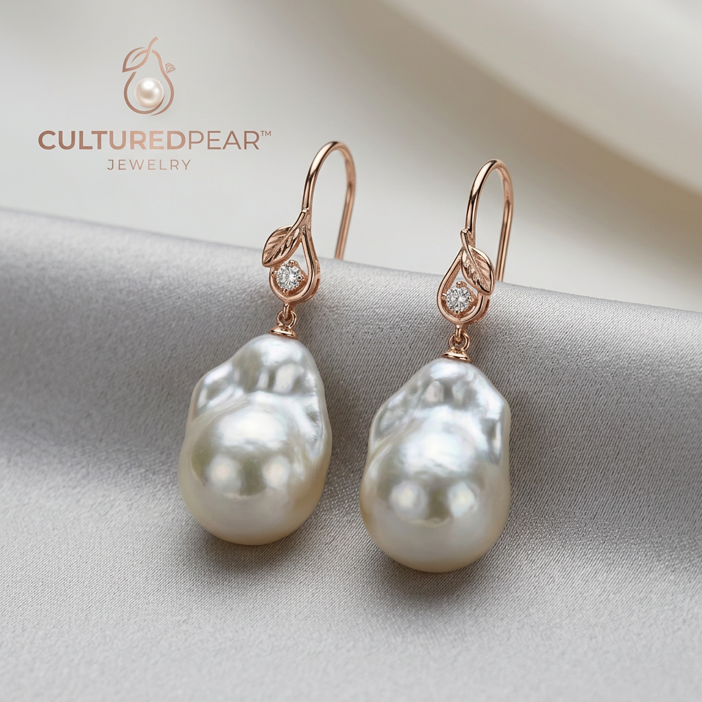 Culturedpear™ Rose Drop Baroque Pearl Earrings