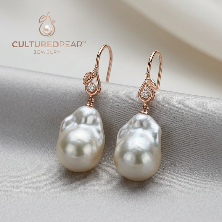 Culturedpear™ Rose Drop Baroque Pearl Earrings