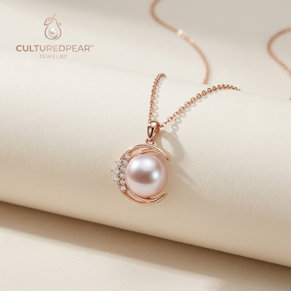 Culturedpear™ Crescent Glow Pearl Pendant Necklace
