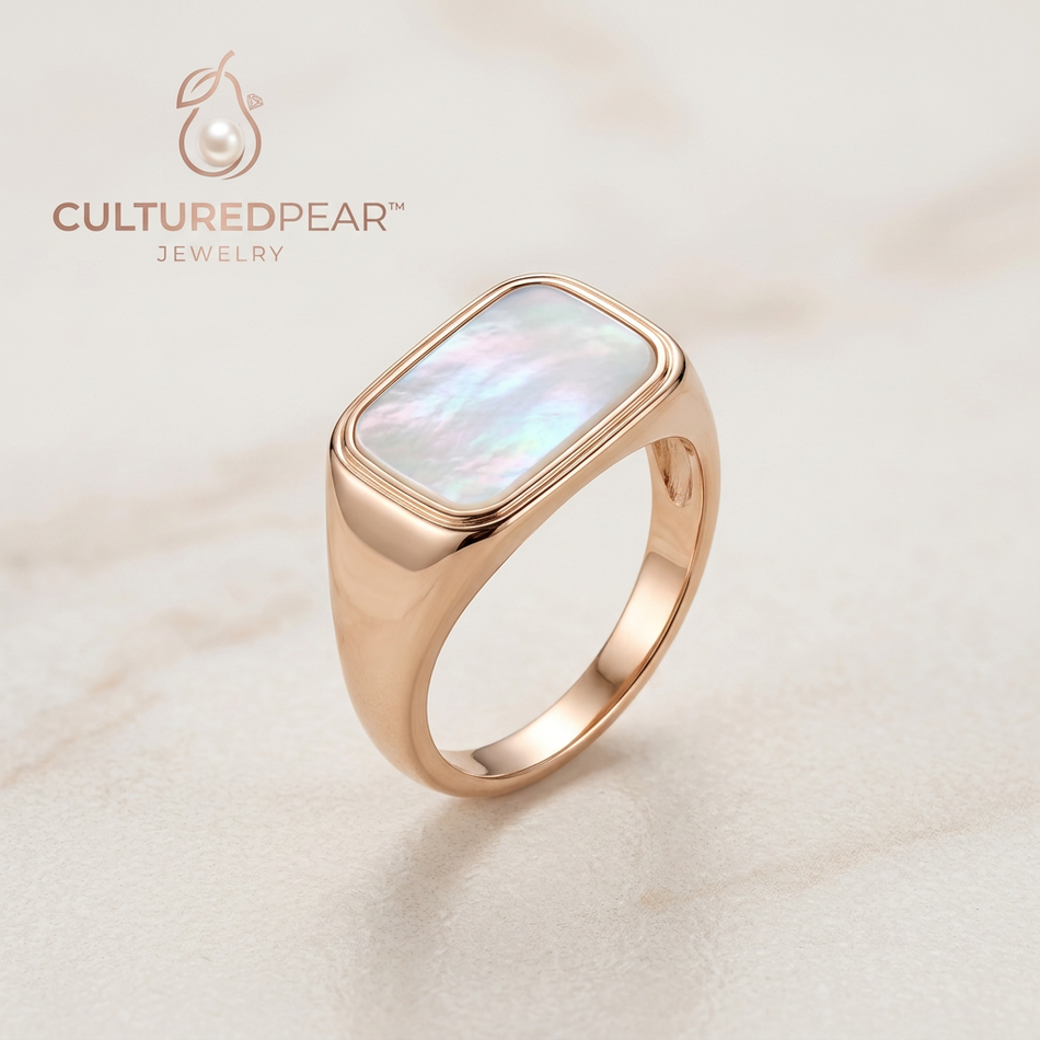 Culturedpear™ Mother-of-Pearl Signet Ring